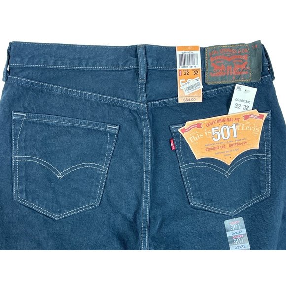 Levi’s Men’s 501 Dark Blue Original Fit Straight Leg Sz 32x32- NWT - Picture 6 of 9